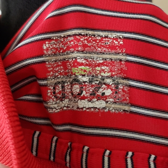 Men's Izod Golf Red Striped Polo - Picture 4 of 5